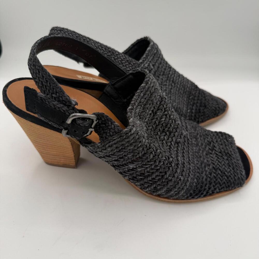 Paul Green Size 8.5 Lovely Woven Black Heels Sandals Classic